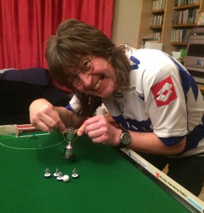 Rob and QPR celebrate retaining the 5-a-side trophy